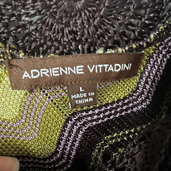 Adrienne Vittadini Y2K V Hem Crochet Zig Zag Tank Top Cami Large - Picture 6 of 7